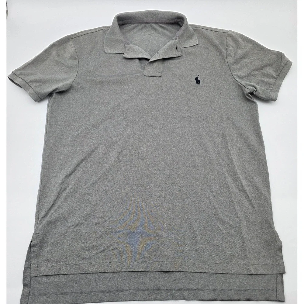 Polo Ralph Lauren Polo Shirt Mens L Grey Short Sleeve Pique Pony Logo Old Money